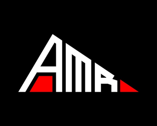 Vector diseño del logotipo de la letra amr de forma triangular