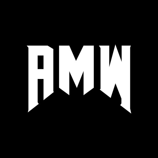 Diseño de logotipo de letra AMW para la compañía de tecnología Diseño de Logotipo AMW combinación de colores blanco y negro Diseño de diseño de logotipo AMW Vector Diseño de AMW Icon AMW Alfabeto AMW Tipografía Diseño del logotipo