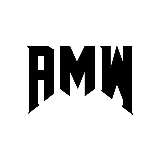 Diseño de logotipo de letra AMW para la compañía de tecnología Diseño de Logotipo AMW combinación de colores blanco y negro Diseño de diseño de logotipo AMW Vector Diseño de AMW Icon AMW Alfabeto AMW Tipografía Diseño del logotipo