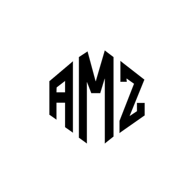 Diseño del logotipo de la letra AMZ con forma de polígono AMZ