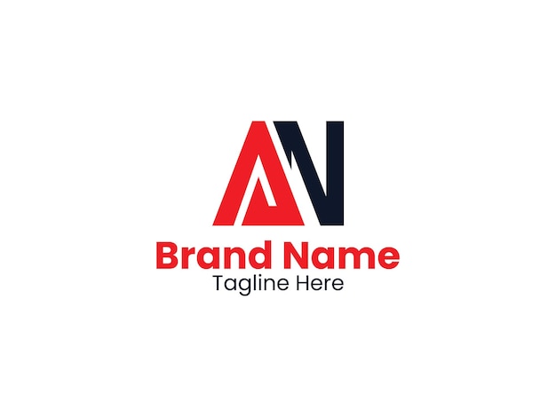 Diseño del logotipo de la letra AN NA de la letra Vector AN Logotipo del monograma de la letra inicial NA en mayúsculas