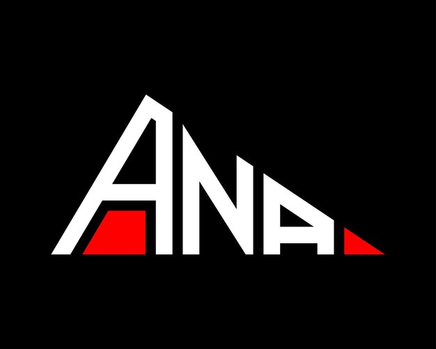 Diseño del logotipo de la letra ANA en forma de triángulo