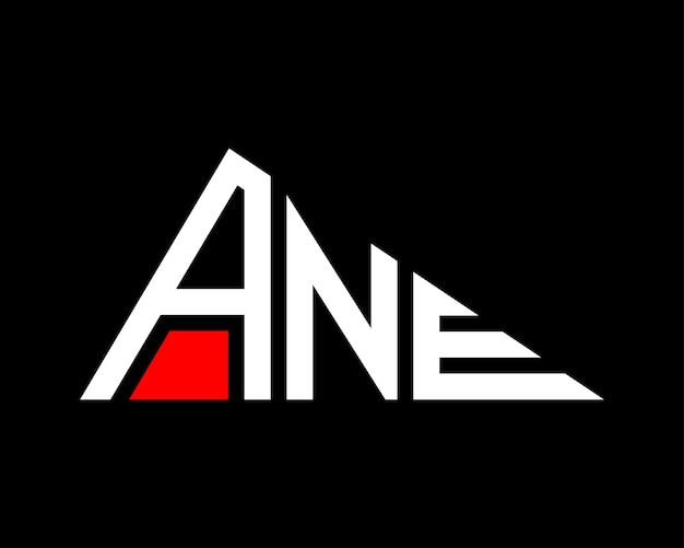 Diseño del logotipo de la letra ANE de forma triangular