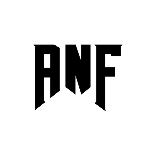 Diseño de logotipo de letra ANF para una empresa de tecnología Diseño del logotipo ANF combinación de colores blanco y negro ANF logotipo Vector ANF diseño ANF icono ANF alfabeto ANF tipografía diseño del logotipo