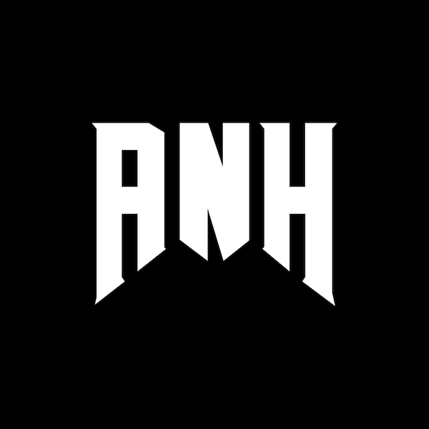 Diseño de logotipo de letra ANH para una empresa de tecnología Diseño del logotipo ANH combinación de colores blanco y negro Logotipo ANH Vector diseño del logotipo del icono ANH Alfabeto ANH tipografía