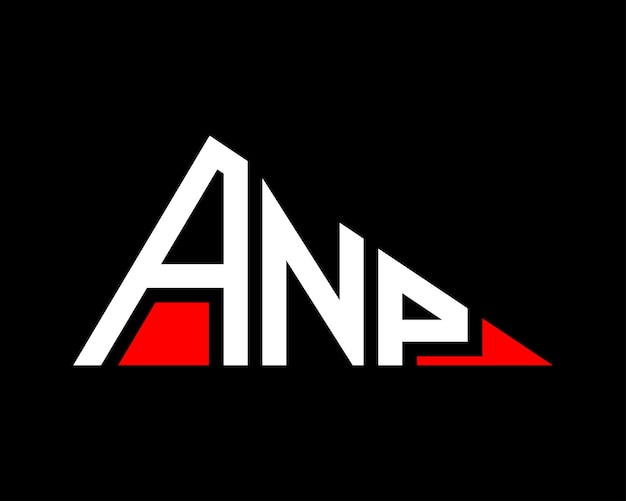Diseño del logotipo de la letra ANP de forma triangular