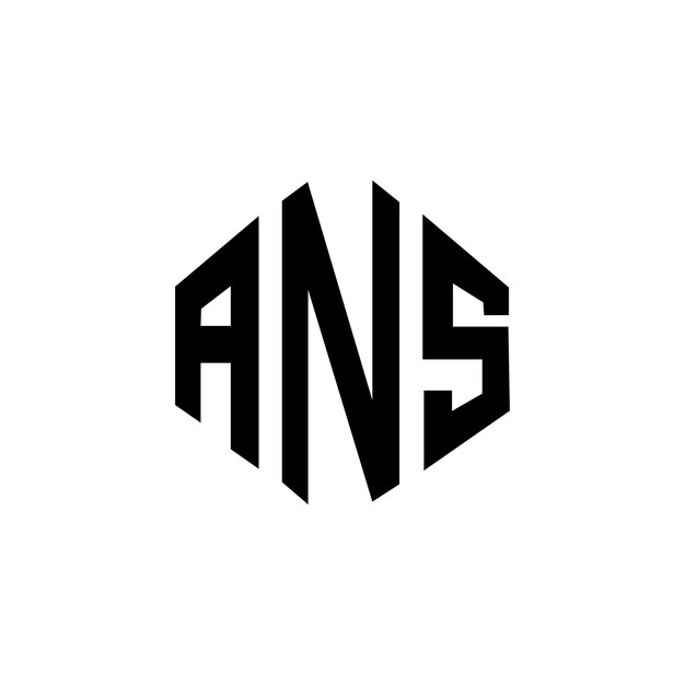 Diseño de logotipo de letra ANS con forma de polígono ANS diseño de logotipo en forma de póligono y cubo ANS plantilla de logotipo vectorial hexágono colores blanco y negro ANS monograma negocio y logotipo de bienes raíces