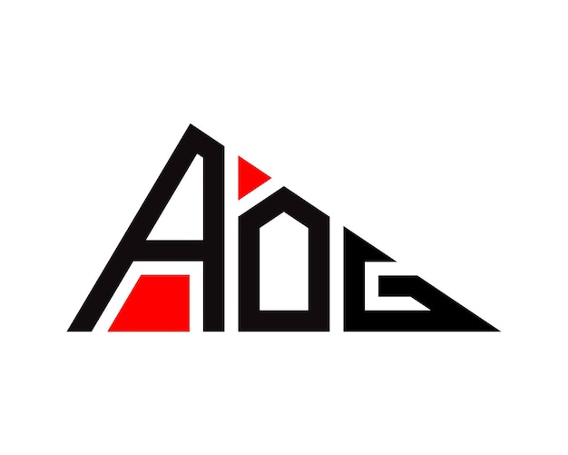 Diseño del logotipo de la letra AOG en forma de triángulo