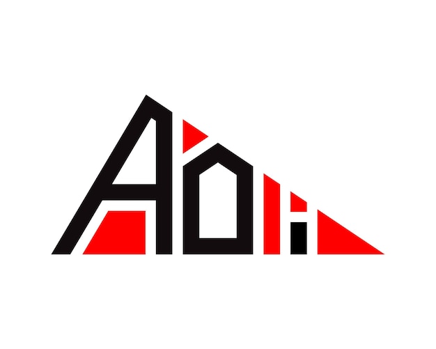 Diseño del logotipo de la letra AOI de forma triangular