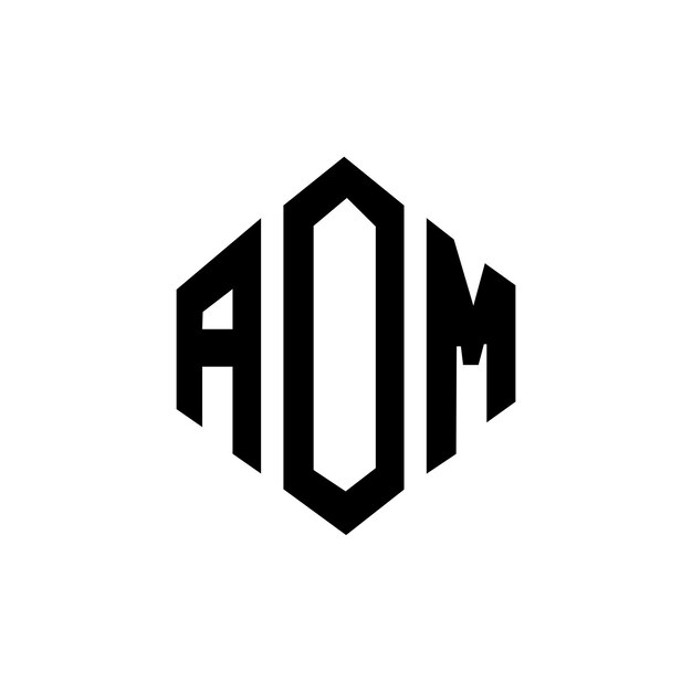 Diseño de logotipo de letra AOM con forma de polígono AOM poligono y forma de cubo diseño de logotipo AOM hexágono plantilla de logotipo vectorial colores blanco y negro AOM monograma logotipo de negocios y bienes raíces