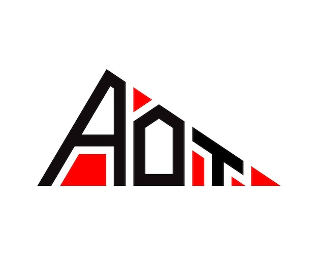 Diseño del logotipo de la letra AOT de forma triangular