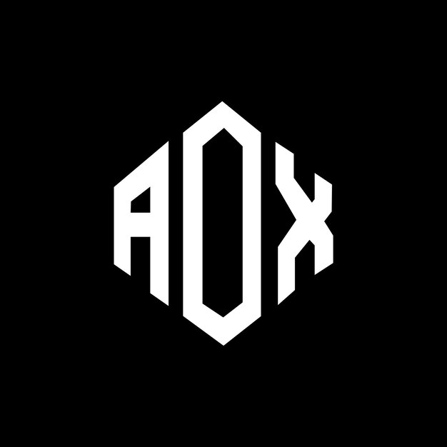 Diseño de logotipo de letra AOX con forma de polígono AOX polígono y forma de cubo diseño de logotipo AOX hexágono patrón de logotipo vectorial colores blanco y negro AOX monograma logotipo de negocios e inmobiliario