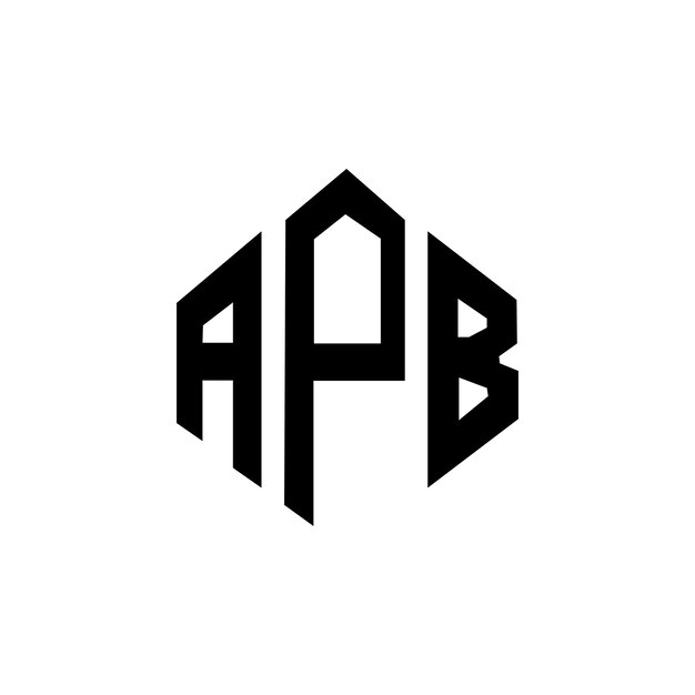 Diseño de logotipo de letra APB con forma de polígono APB poligono y forma de cubo diseño de logotipo APB hexágono patrón de logotipo vectorial colores blanco y negro APB monograma negocio y logotipo de bienes raíces