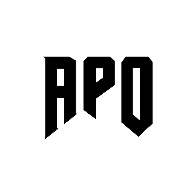 Diseño de logotipo de letra APO para una empresa de tecnología Diseño del logotipo APO combinación de colores blanco y negro Logotipo APO vector APO diseño Icono APO alfabeto APO tipografía Diseño del Logotipo