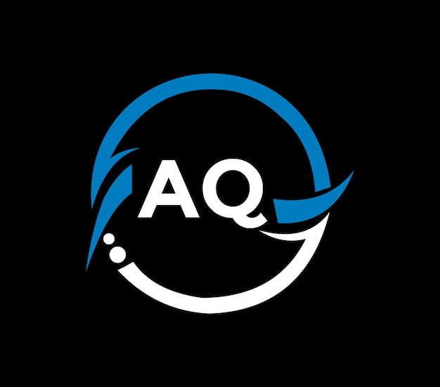 Diseño de logotipo de letra AQ con forma de círculo Diseño de logotipo de forma de círculo y cubo AQ Negocio de monograma AQ