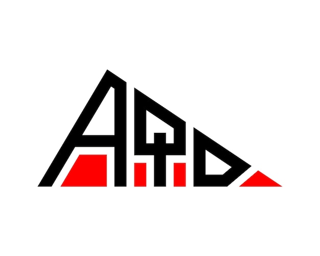 Diseño del logotipo de la letra AQD de forma triangular