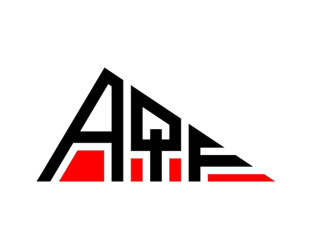 Diseño del logotipo de la letra AQF de forma triangular