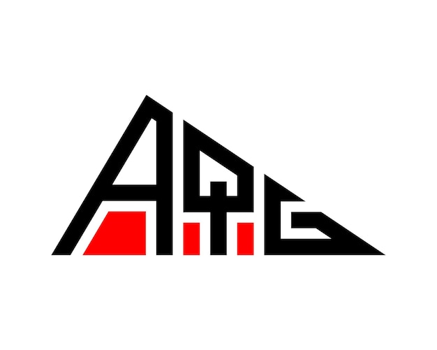 Diseño del logotipo de la letra AQG de forma triangular