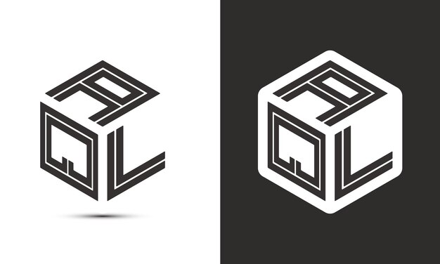 Diseño de logotipo de letra AQL con ilustrador logotipo de cubo logotipo vectorial estilo de superposición de fuentes de alfabeto moderno
