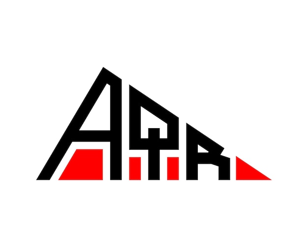 Diseño del logotipo de la letra AQR de forma triangular