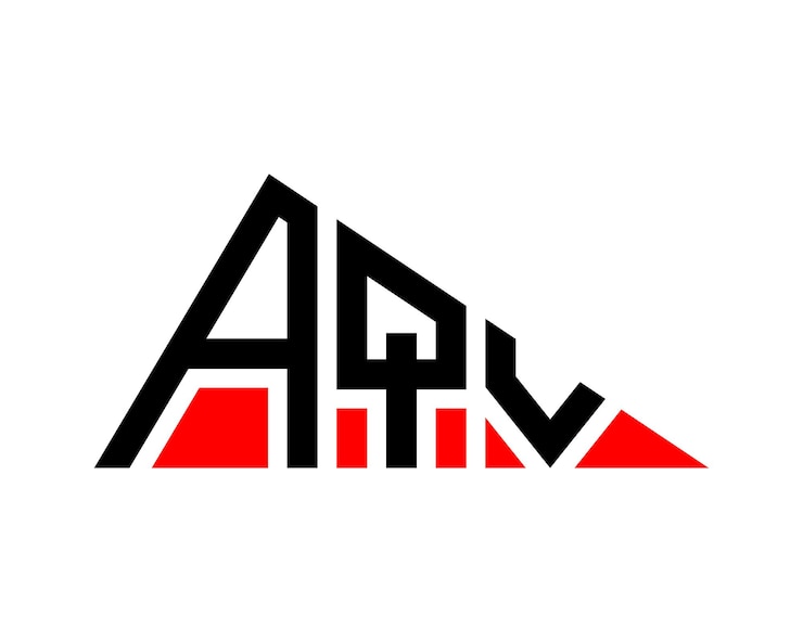 Vector diseño del logotipo de la letra aqv de forma triangular