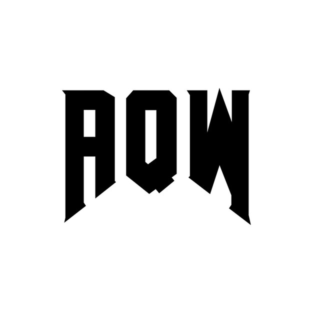 Diseño de logotipo de letra AQW para una empresa de tecnología Diseño de Logotipo AQW combinación de colores blanco y negro Diseño de diseño de logotipo AQW Vector AQW Icono AQW Alfabeto AQW Tipografía