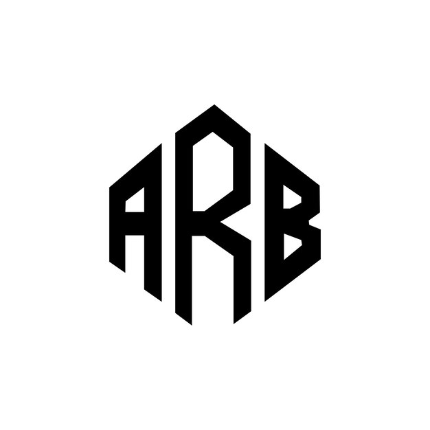 Diseño de logotipo de letra ARB con forma de polígono ARB poligono y forma de cubo diseño de logotipo ARB hexágono patrón de logotipo vectorial colores blanco y negro ARB monograma negocio y logotipo de bienes raíces