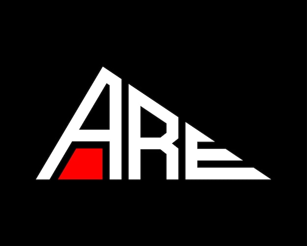 Diseño del logotipo de la letra ARE de forma triangular