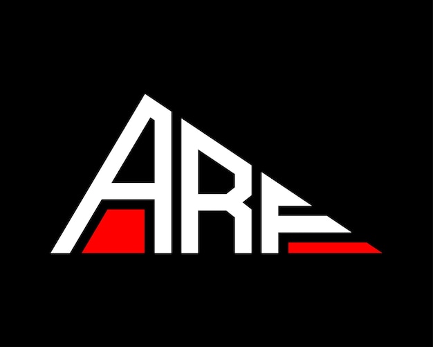 Diseño del logotipo de la letra ARF de forma triangular