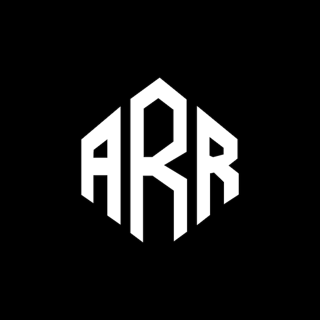 Diseño del logotipo de la letra ARR con forma de polígono ARR poligono y forma de cubo diseño del logotipo ARR hexágono modelo de logotipo vectorial colores blanco y negro ARR monograma negocio y logotipo de bienes raíces