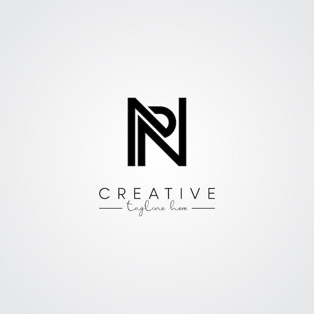 Diseño del logotipo de la letra artística única moderna NR RN Vector del logotipo basado en la letra inicial