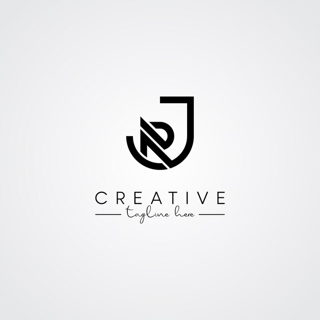 Diseño del logotipo de la letra artística única moderna RJ JR Basado en la letra inicial Icon Logotipo