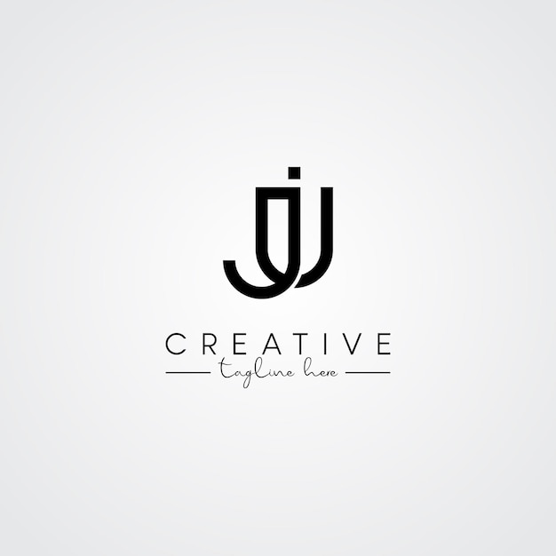 Diseño del logotipo de la letra artística única moderna UJ JU Vector del logotipo basado en la letra inicial