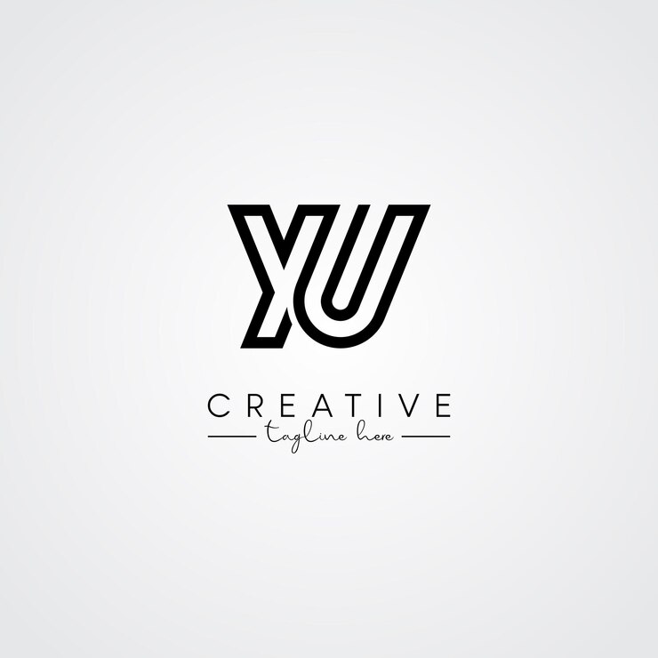 Vector diseño del logotipo de la letra artística única moderna yu uy vector del logotipo basado en la letra inicial