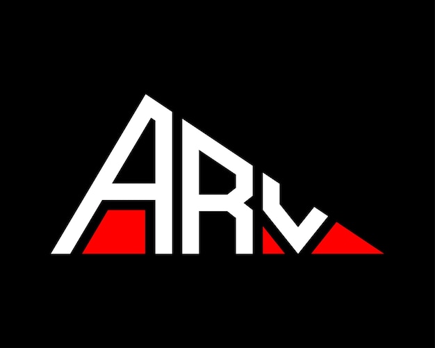 Diseño del logotipo de la letra ARV de forma triangular