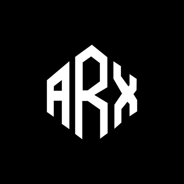 Diseño de logotipo de letra ARX con forma de polígono ARX polígono y forma de cubo diseño de logotipo ARX hexágono patrón de logotipo vectorial colores blanco y negro ARX monograma negocio y logotipo de bienes raíces