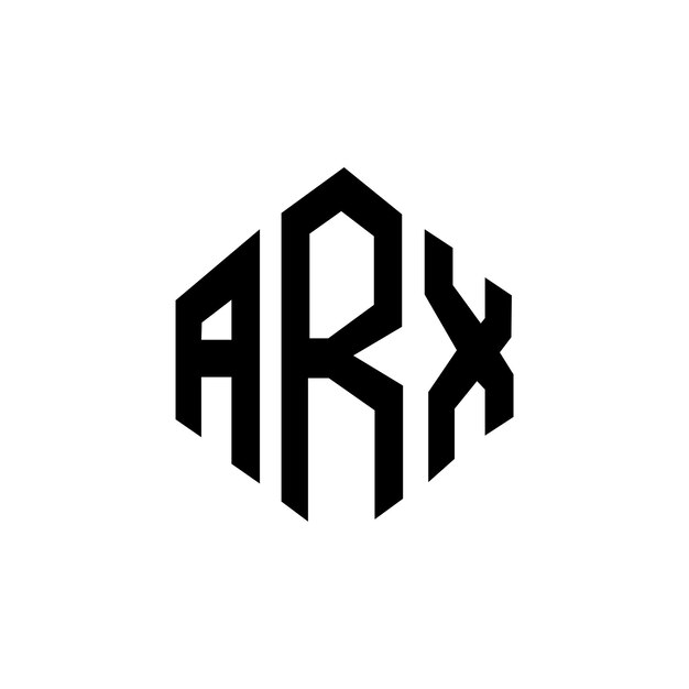 Diseño de logotipo de letra ARX con forma de polígono ARX polígono y forma de cubo diseño de logotipo ARX hexágono patrón de logotipo vectorial colores blanco y negro ARX monograma negocio y logotipo de bienes raíces
