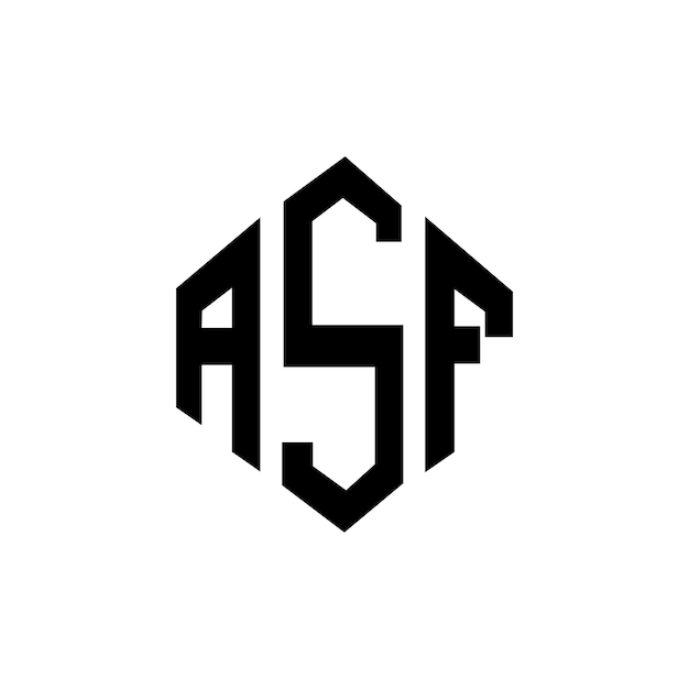 Vector diseño del logotipo de la letra asf con forma de polígono asf diseño del logotipo en forma de póligono y cubo asf hexágono modelo de logotipo vectorial colores blanco y negro asf monograma negocio y logotipo de bienes raíces