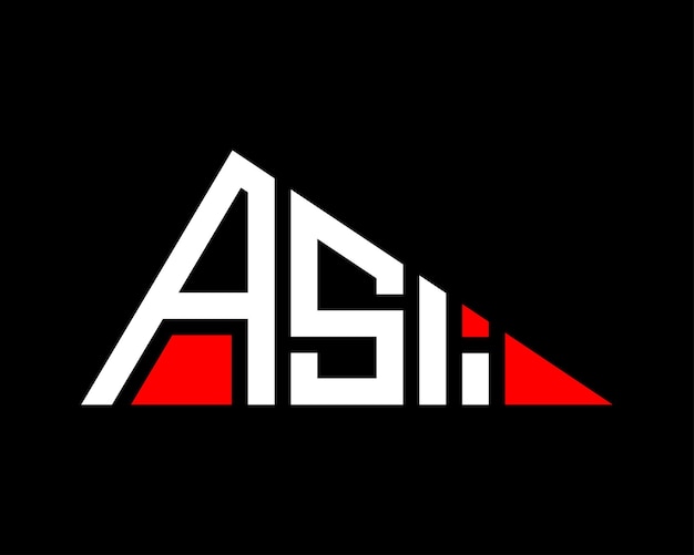 Diseño del logotipo de la letra ASI de forma triangular