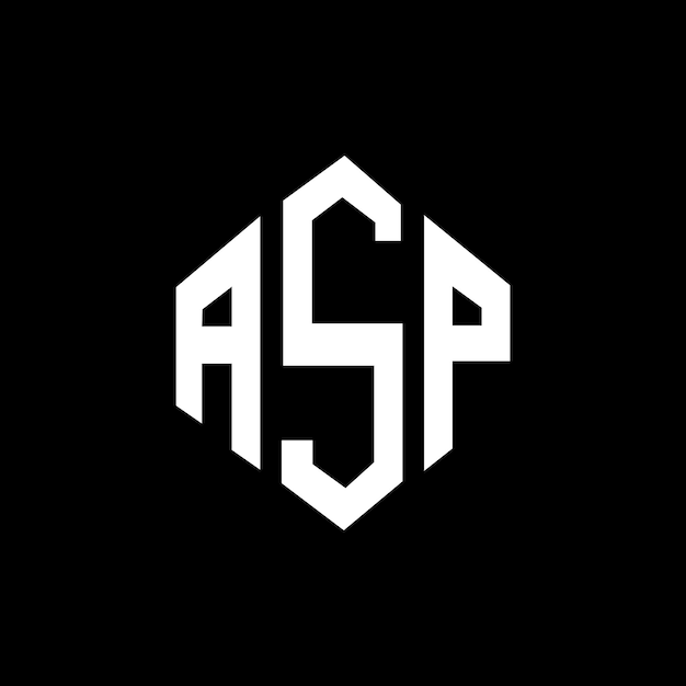 Diseño de logotipo de letra ASP con forma de polígono ASP poligono y forma de cubo diseño de logotipo ASP hexágono modelo de logotipo vectorial colores blanco y negro ASP monograma negocio y logotipo de bienes raíces