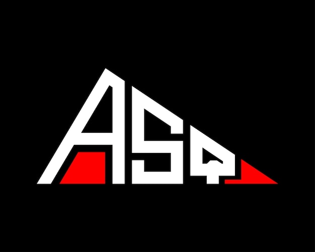 Diseño del logotipo de la letra ASQ de forma triangular