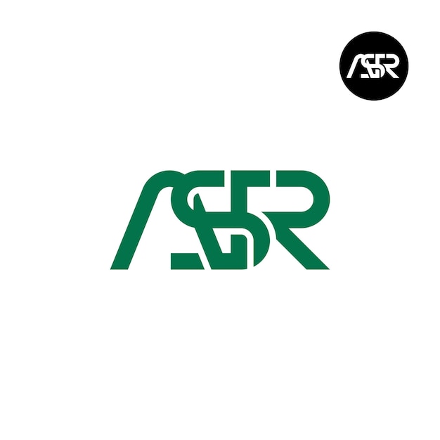 Vector diseño del logotipo de la letra asr monogram