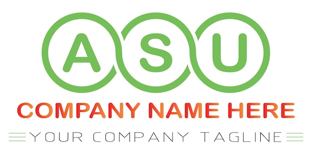 Diseño de logotipo de letra ASU