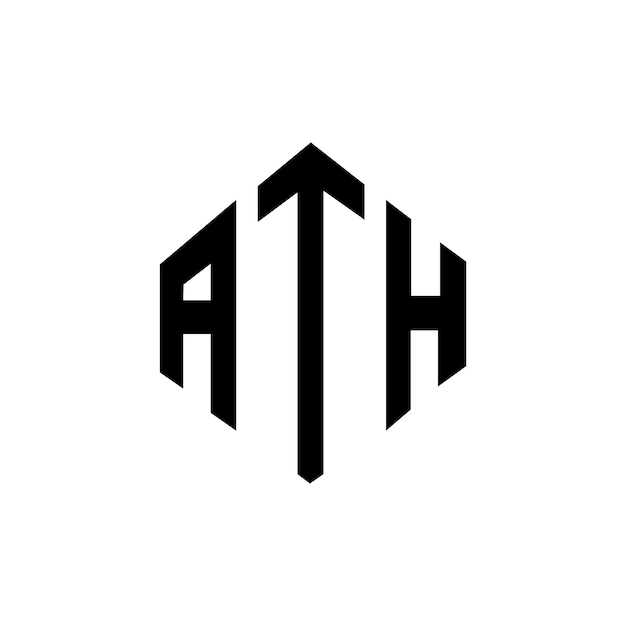 Diseño del logotipo de la letra ATH con forma de polígono ATH diseño del logotipo en forma de póligono y cubo ATH hexágono modelo de logotipo vectorial colores blanco y negro ATH monograma logotipo de negocios e inmobiliario