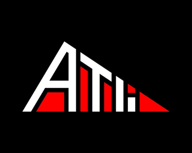 Diseño del logotipo de la letra ATI de forma triangular
