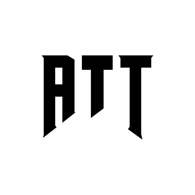 Diseño de logotipo de letra ATT para la compañía de tecnología ATT diseño de logotipo combinación de colores blanco y negro ATT logotipo ATT vector ATT diseño ATT icono ATT alfabeto ATT tipografía diseño de logo