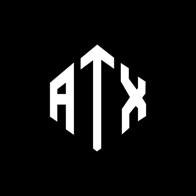 Diseño de logotipo de letra ATX con forma de polígono ATX polígono y forma de cubo diseño de logotipo ATX hexágono patrón de logotipo vectorial colores blanco y negro ATX monograma logotipo de negocios e inmobiliario