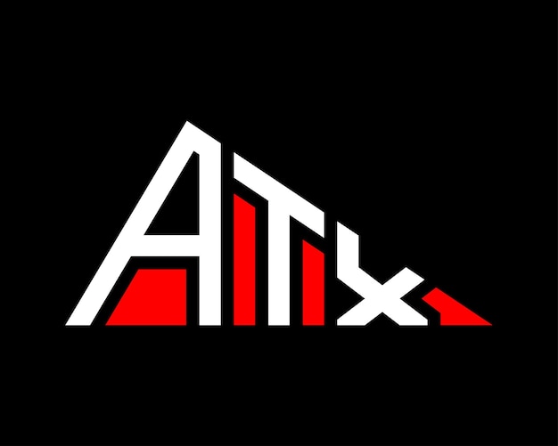 Diseño del logotipo de la letra ATX en forma de triángulo