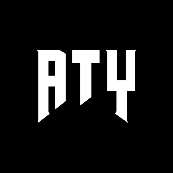 Vector diseño de logotipo de letra aty para la compañía de tecnología aty diseño de logotipo combinación de colores blanco y negro aty logotipo aty vector aty diseño aty icono aty alfabeto aty tipografía diseño de logo