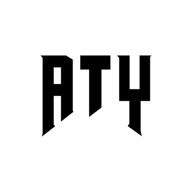 Diseño de logotipo de letra ATY para la compañía de tecnología ATY diseño de logotipo combinación de colores blanco y negro ATY logotipo ATY vector ATY diseño ATY icono ATY alfabeto ATY tipografía diseño de logo